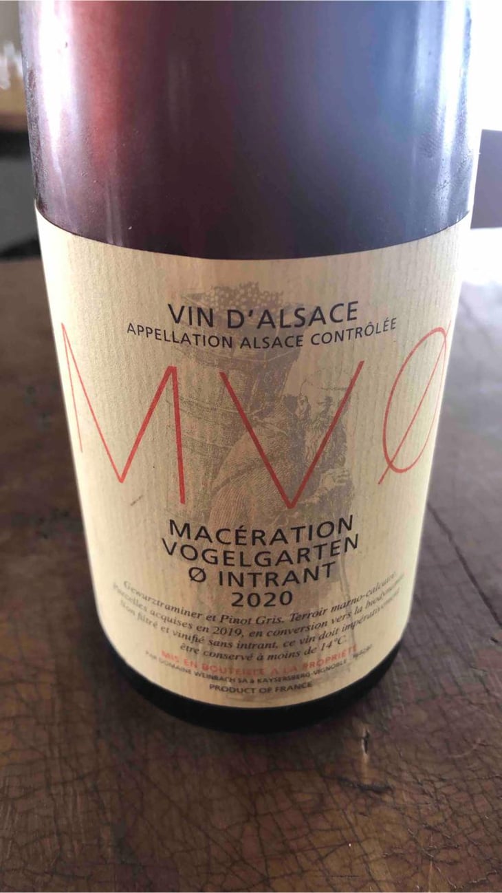 MVO Maceration vogelgarten Intrant - Domaine Weinbach - Catherine & Théo Faller -2022
