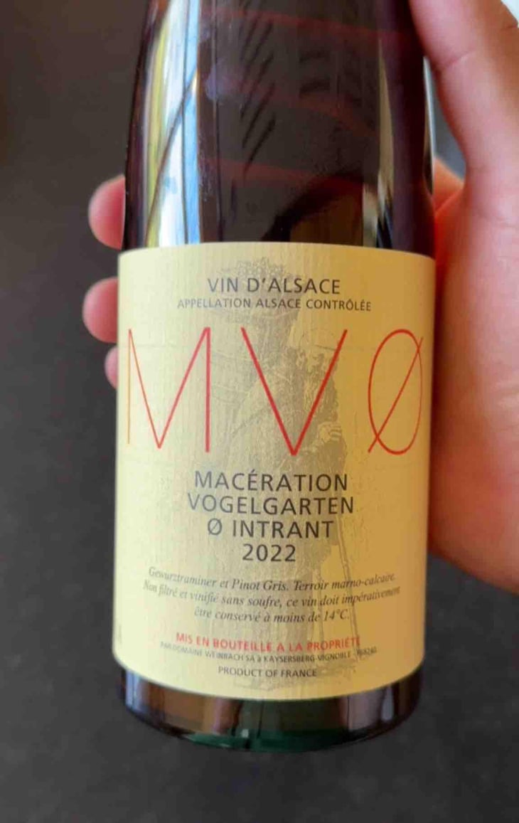 MVO Maceration vogelgarten Intrant - Domaine Weinbach - Catherine & Théo Faller -2022