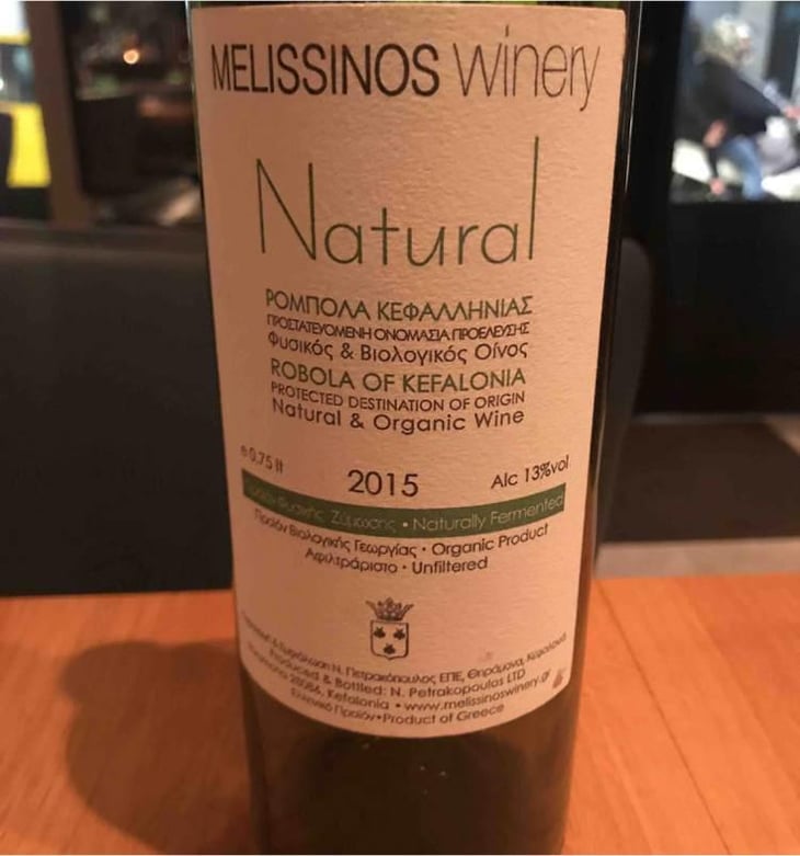 Natural Robola Of kefalonia - Kefalonia, Greece - Melissinos Winery 