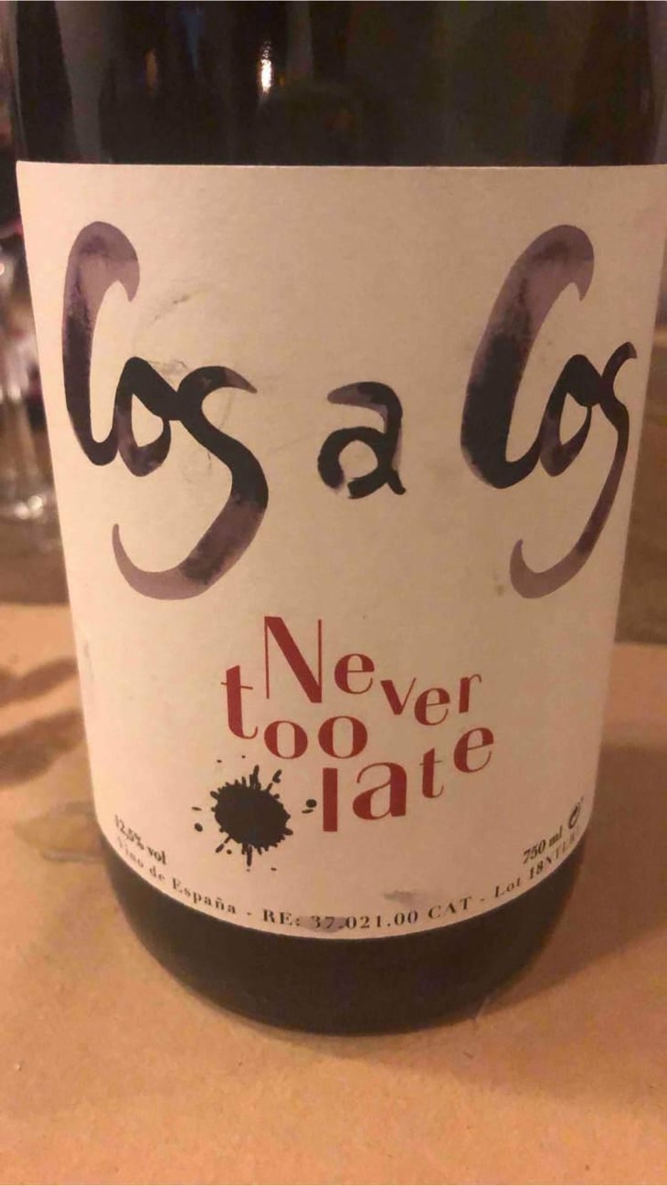 Never Too Late Rouge - Celler Cos A Cos - Cristobal Vanyo Beneyto 