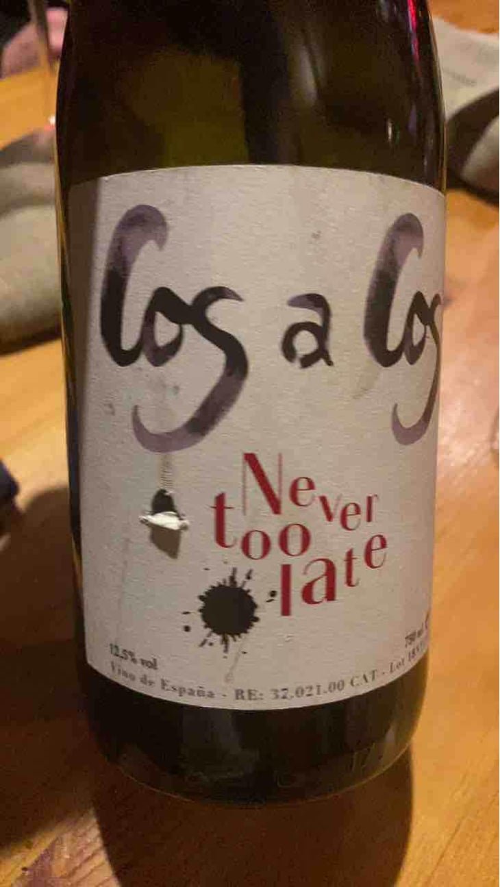 Never Too Late Rouge - Celler Cos A Cos - Cristobal Vanyo Beneyto 