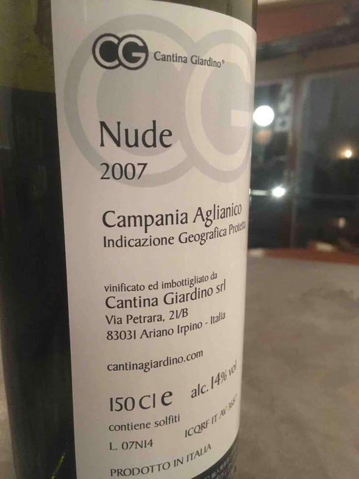 Nude - Cantina Giardino - Antonio Di Gruttola & Daniela De Gruttola 