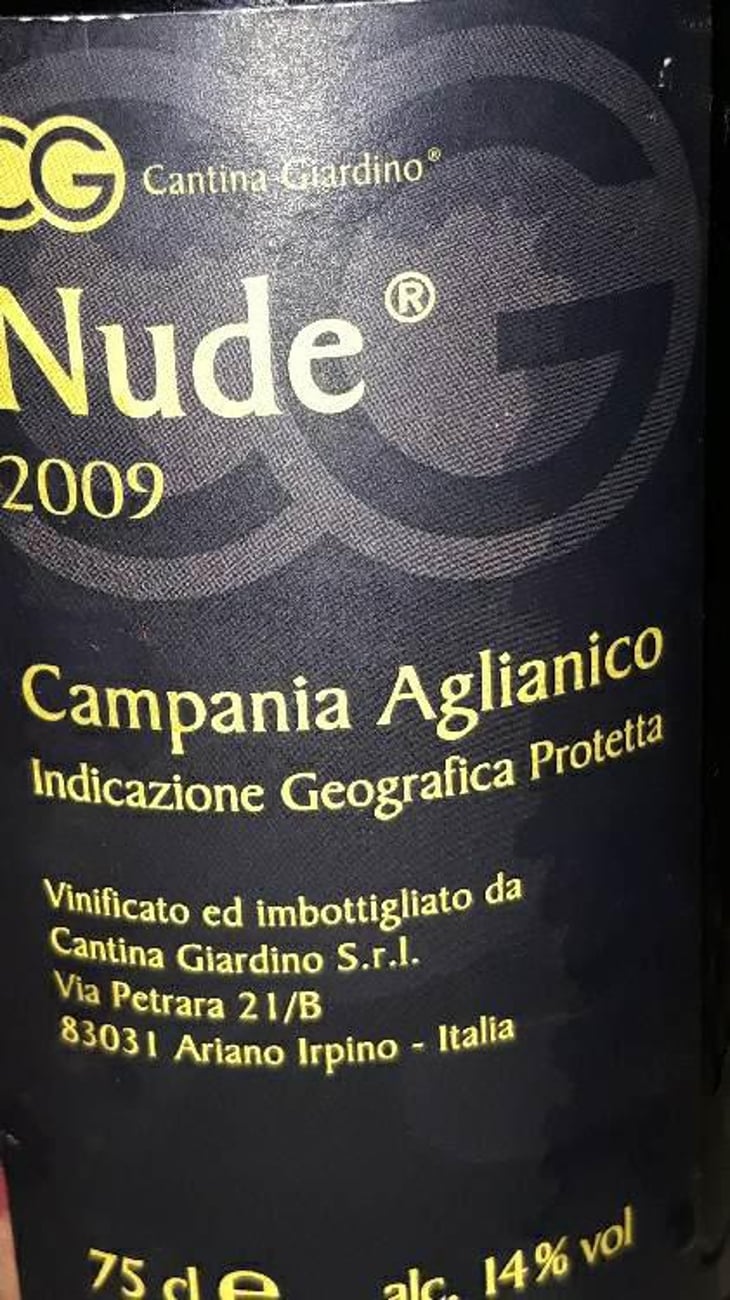Nude - Cantina Giardino - Antonio Di Gruttola & Daniela De Gruttola 