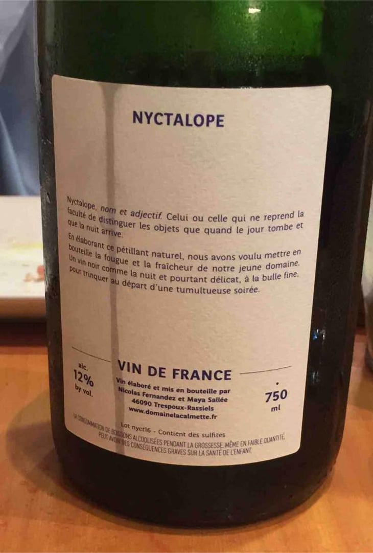 Nyctalope - Domaine la Calmette - Maya Sallée & Nicolas Fernandez 