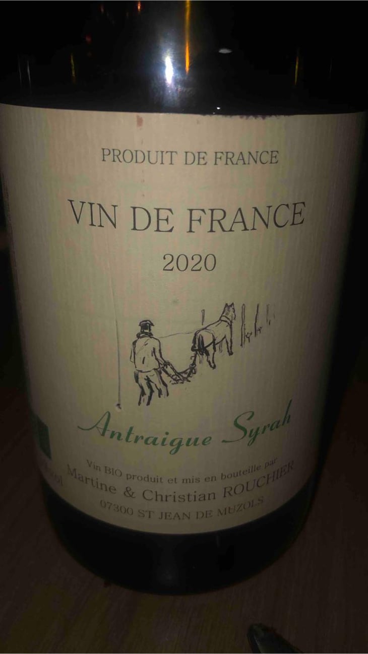 ANTRAIGUE SYRAH - Domaine Rouchier - Martine & Christian Rouchier -2021