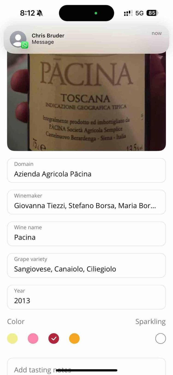 Pacina - Azienda Agricola Pācina - Giovanna Tiezzi, Stefano Borsa, Maria Borsa, Carlo Borsa, Roberto Maccari, Elisabeth Racine 