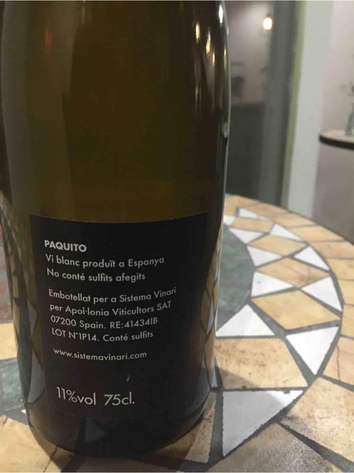 Paquito - Sistema Vinari - Eloi Cedó Perelló 