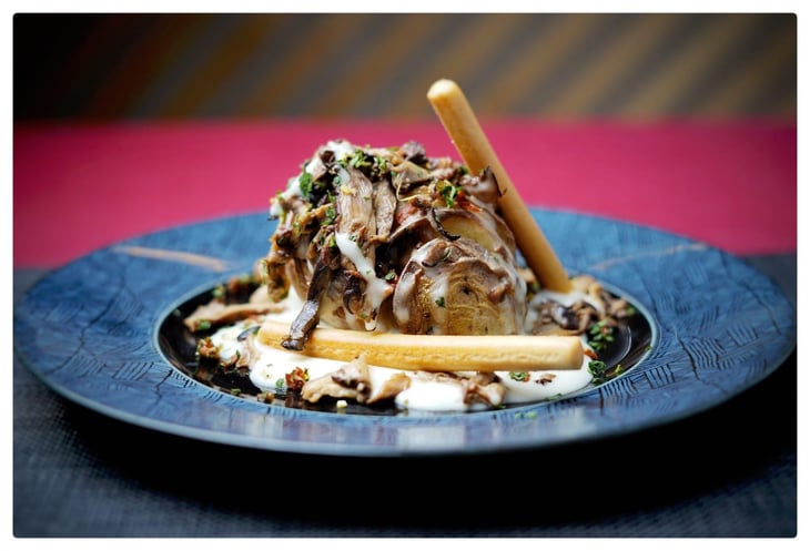 Patata Al Forno, Fonduta Di Pecorino, Cardoncelli, Grissini Al Tartufo E Gremolada - Cerchio Rosso - 604850