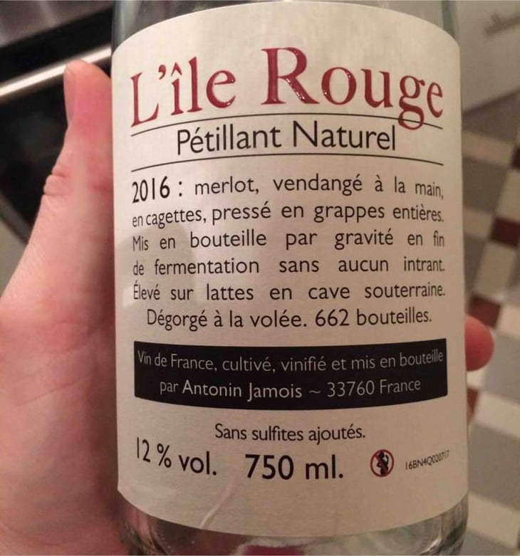 Pétillant Naturel - L'île Rouge - Antonin Jamois 