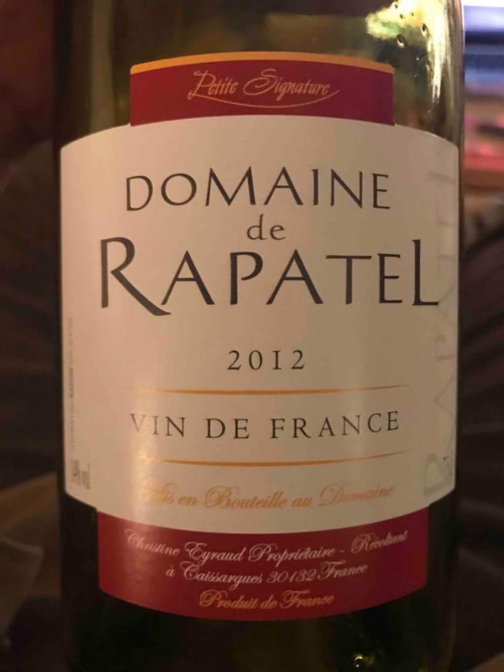 Petite Signature 2012 - Domaine de Rapatel - Gérard Eyraud -2012
