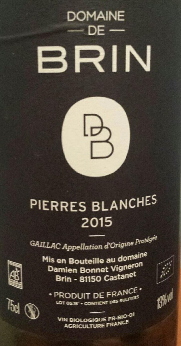 Pierres Blanches - Domaine de Brin - Damien Bonnet 