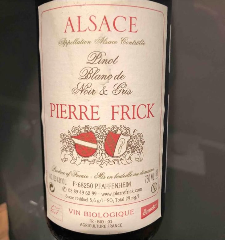 Pinot Blanc de Noir & Gris - Domaine Pierre Frick - Jean-Pierre, Chantal et Thomas Frick 