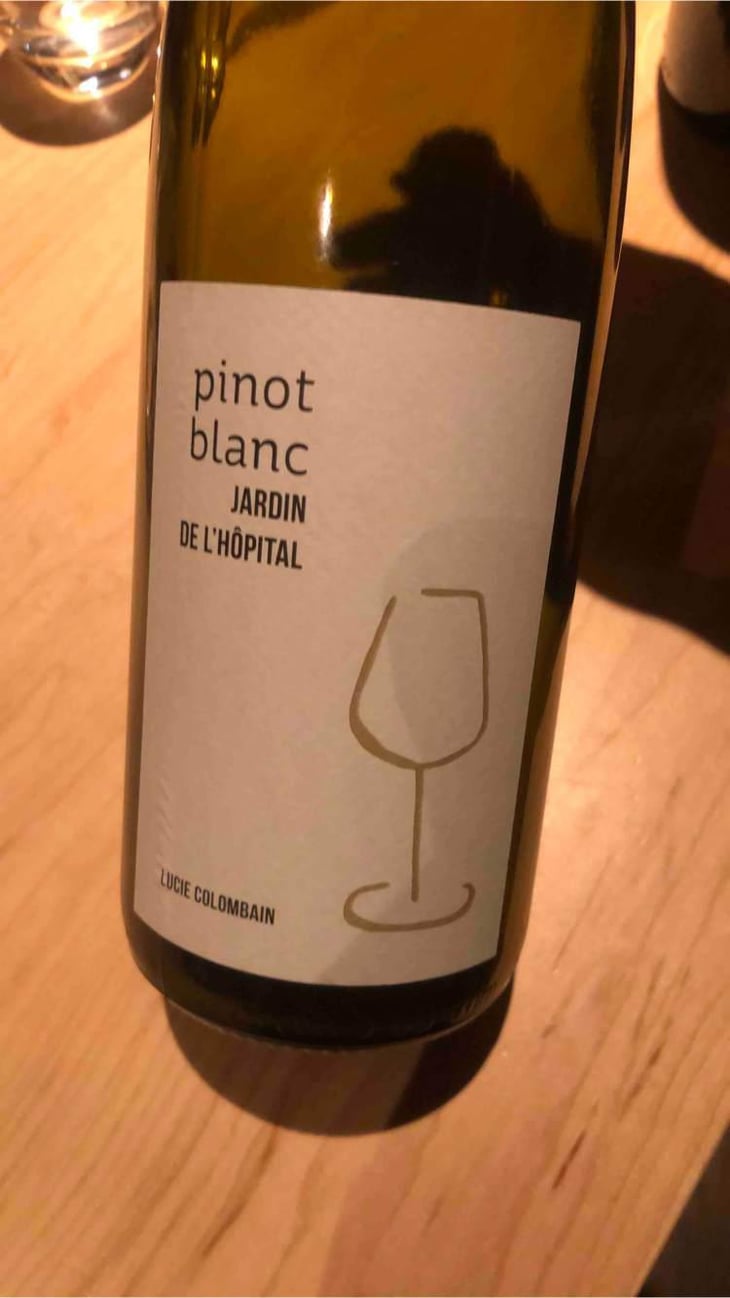 Pinot blanc Jardin de l'Hopital - Lucie Colombain - Eric , Jean & Marie Colombain 