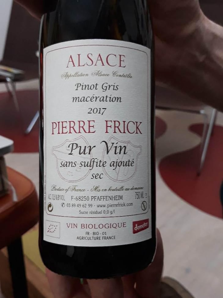 Pinot Gris Macération - Domaine Pierre Frick - Jean-Pierre, Chantal et Thomas Frick 