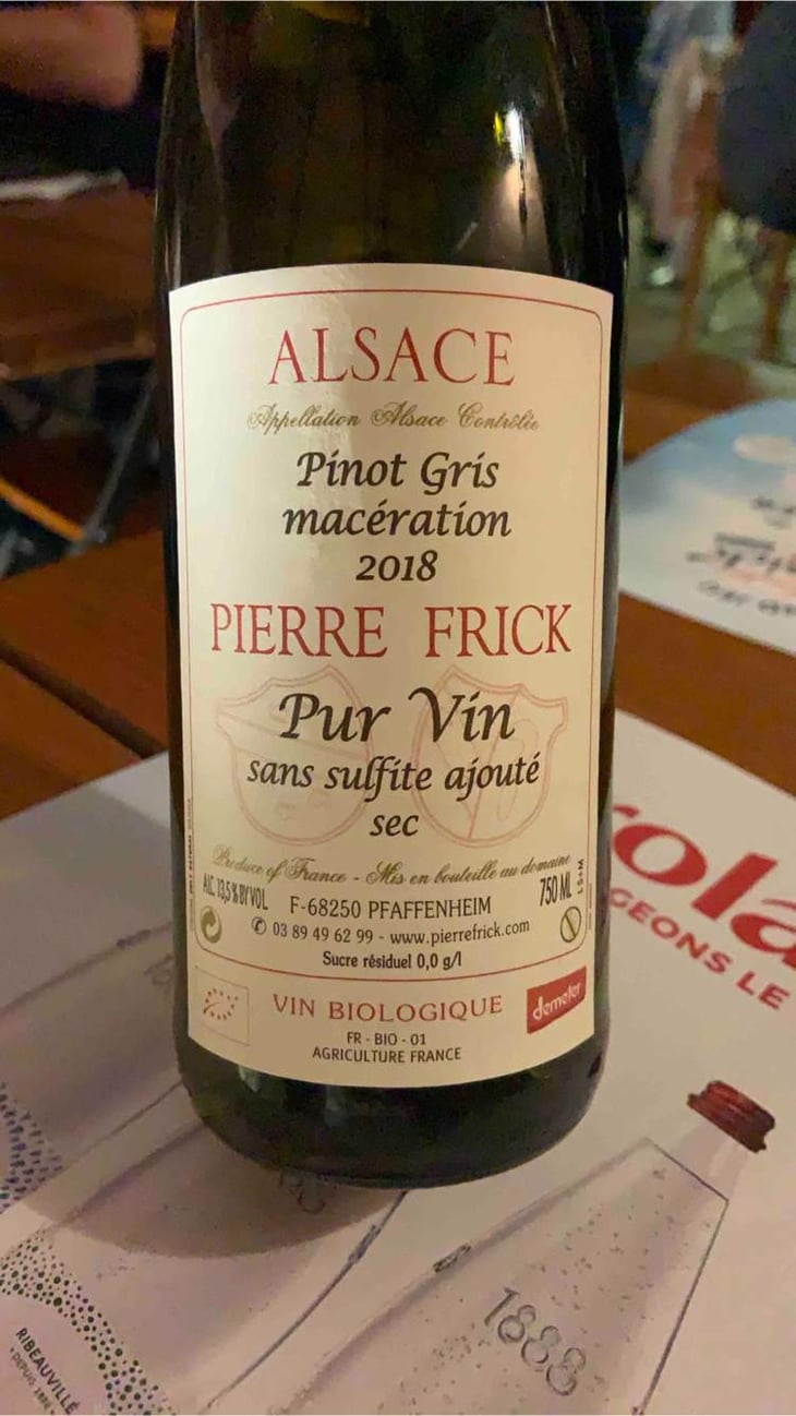 Pinot Gris Macération - Domaine Pierre Frick - Jean-Pierre, Chantal et Thomas Frick 