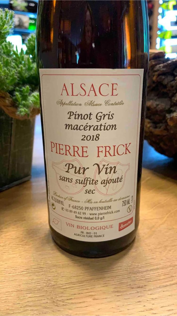 Pinot Gris Macération - Domaine Pierre Frick - Jean-Pierre, Chantal et Thomas Frick 