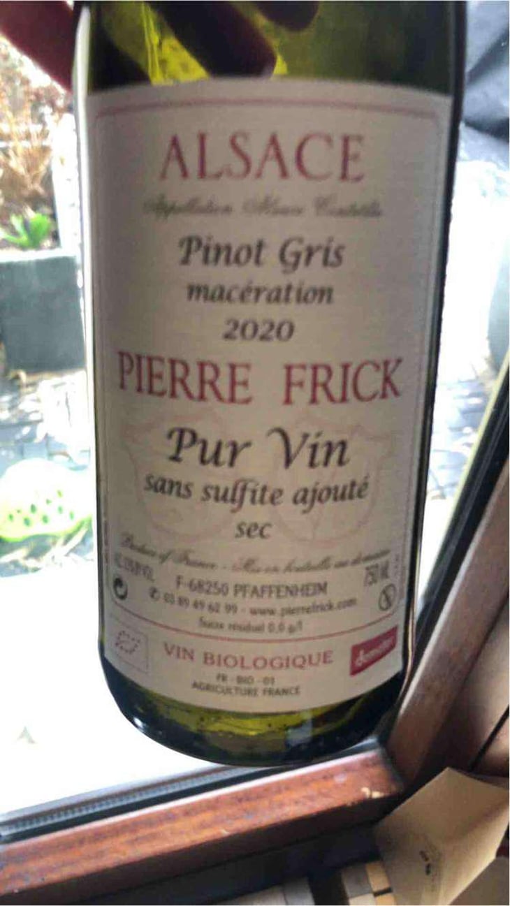 Pinot Gris Macération - Domaine Pierre Frick - Jean-Pierre, Chantal et Thomas Frick 