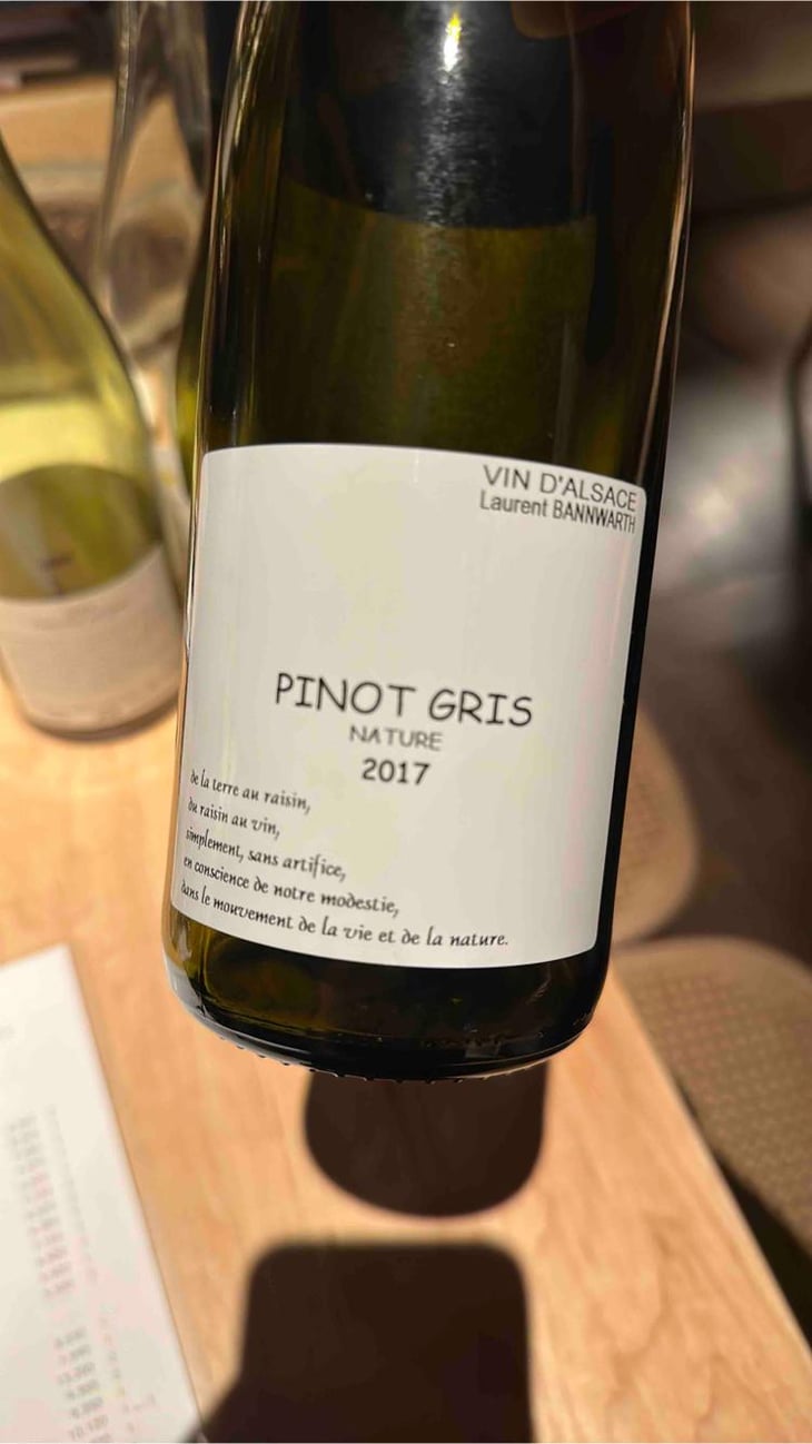Pinot Gris Nature - Laurent Bannwarth - Stéphane Bannwarth 