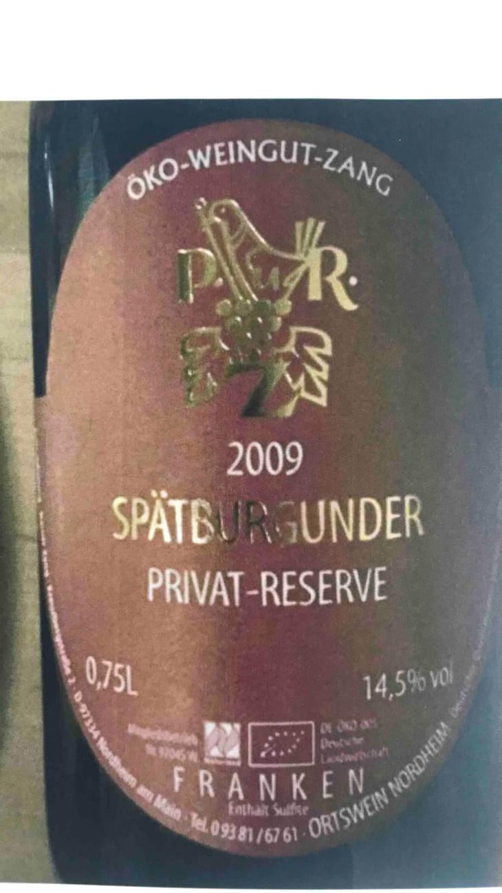 Spätburgunder - Franken - Öko Weingut Zang 