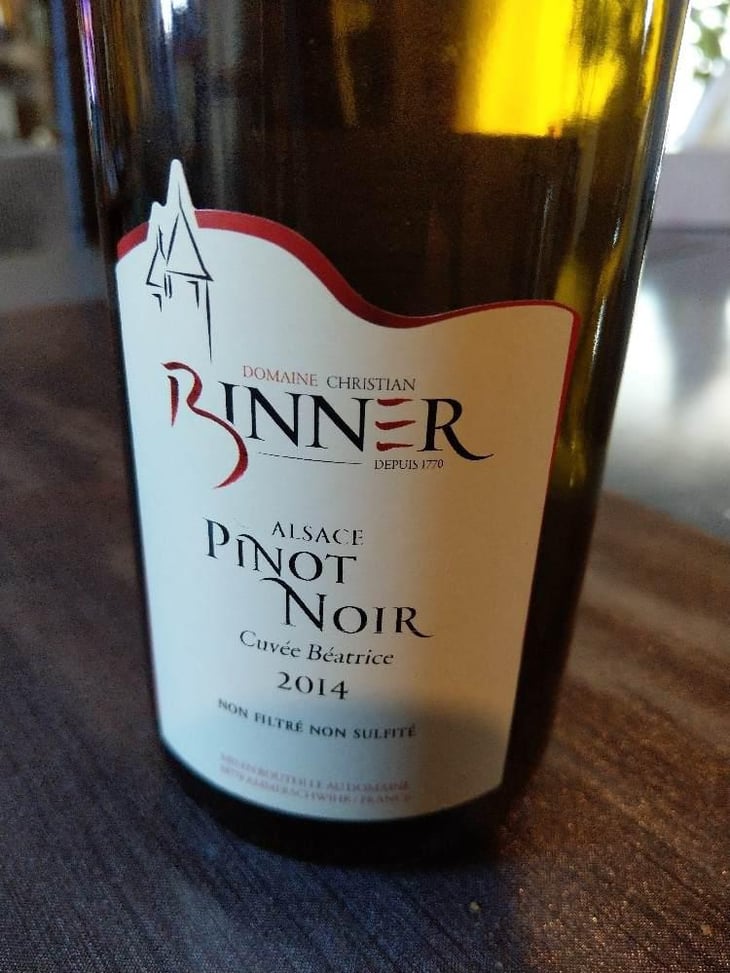 Pinot Noir Cuvée Béatrice - Domaine Christian Binner - Christian Binner et son équipe 