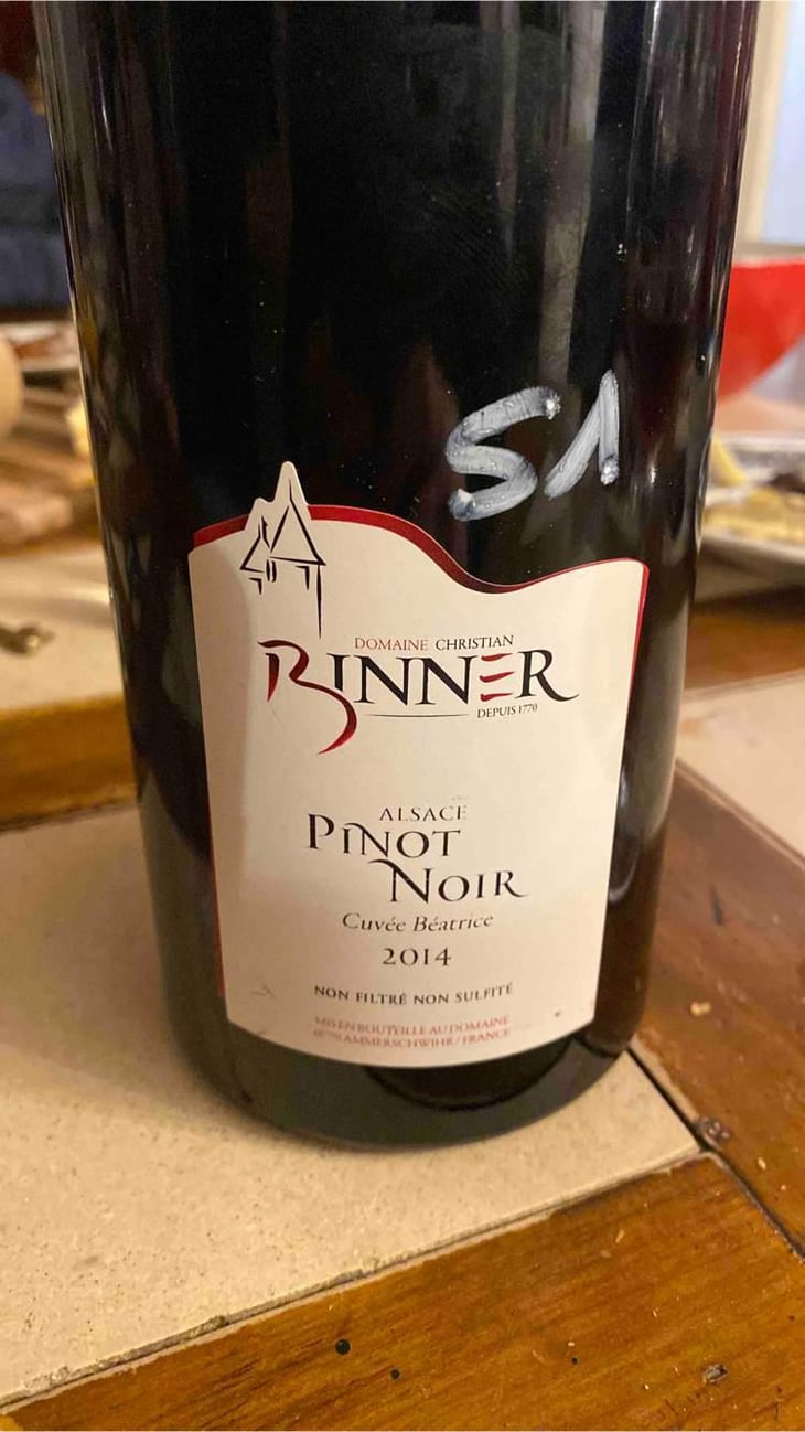 Pinot Noir Cuvée Béatrice - Domaine Christian Binner - Christian Binner et son équipe 