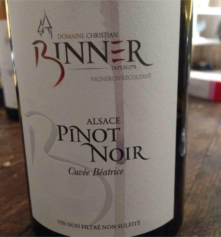 Pinot Noir Cuvée Béatrice - Domaine Christian Binner - Christian Binner et son équipe 