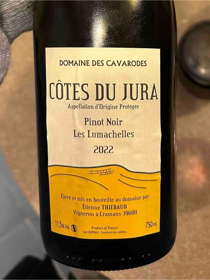 Pinot Noir Les Lumachelles - Domaine des Cavarodes - Etienne Thiebaud 