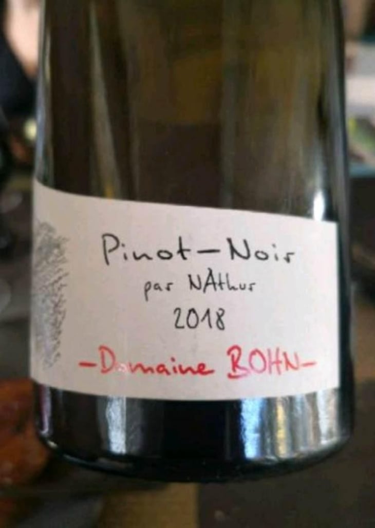 Pinot Noir Par Nathur - Domaine Bohn - Bernard & Arthur Bohn 