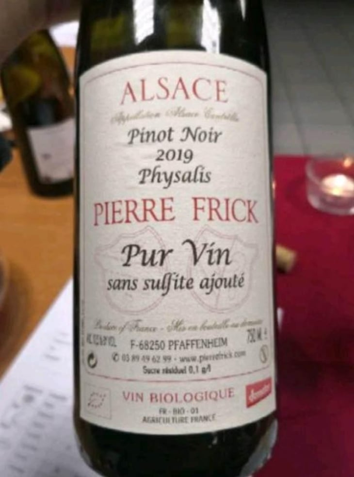 Physalis Pinot Noir - Domaine Pierre Frick - Jean-Pierre, Chantal et Thomas Frick 