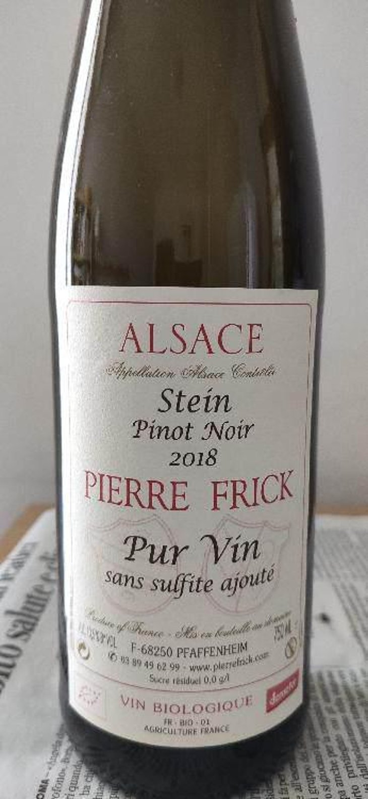 Pinot Noir Stein - Domaine Pierre Frick - Jean-Pierre, Chantal et Thomas Frick 