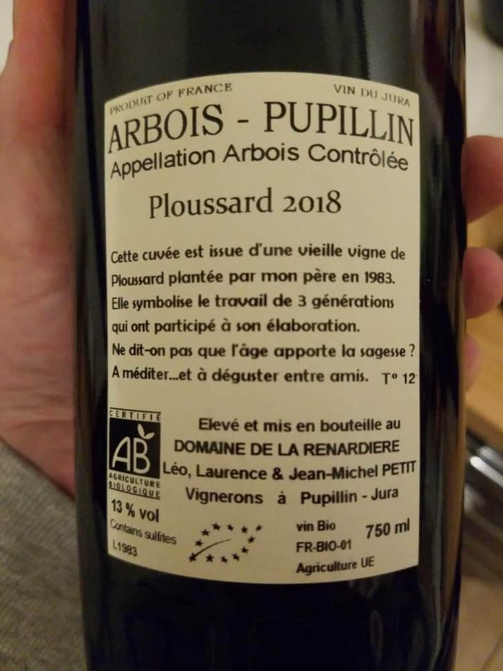 Ploussard - Domaine de la Renardière - Jean-Michel, Laurence et Leo Petit 
