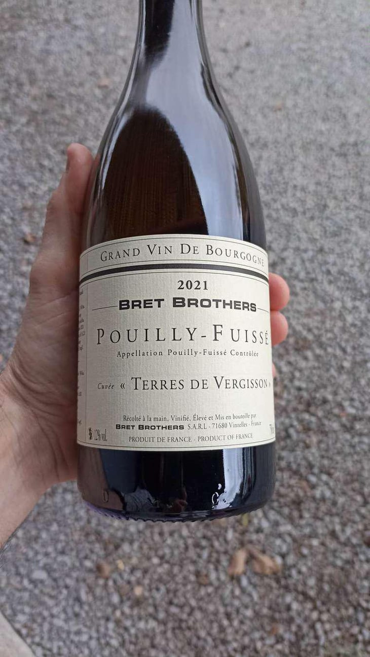 Pouilly Fuissé Terres de Vergisson - La Soufrandière - Bret Brothers - Jean-Guillaume & Jean-Philippe Bret -2021