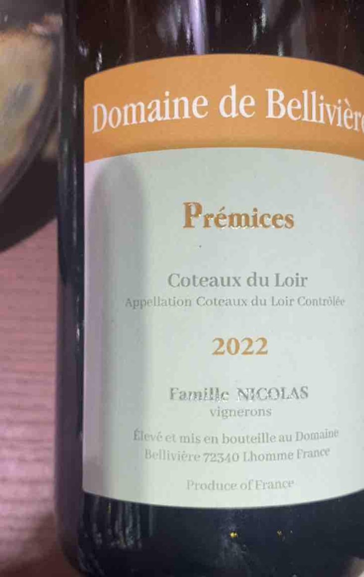 Prémices - Domaine de Bellivière - Clement et Laure Anne Nicolas 