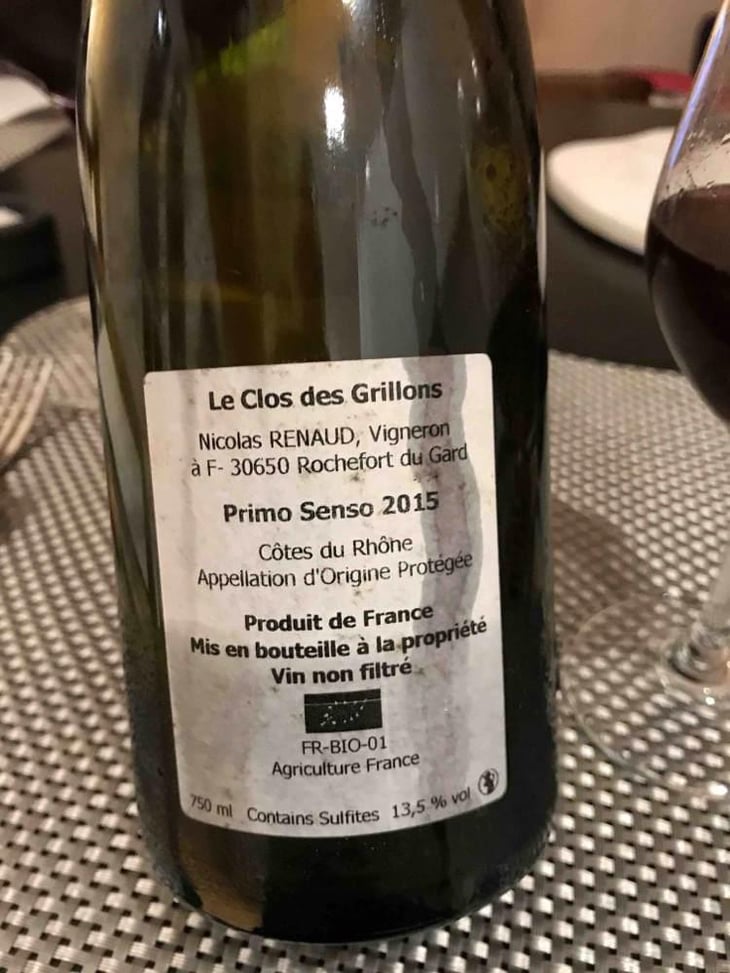 Primo Senso Rouge - Clos des Grillons - Nicolas Renaud 