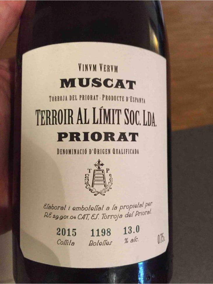 Priorat "Vinum Verum Muscat" - Terroir Al Limit - Dominik Huber and Eben Sadie 