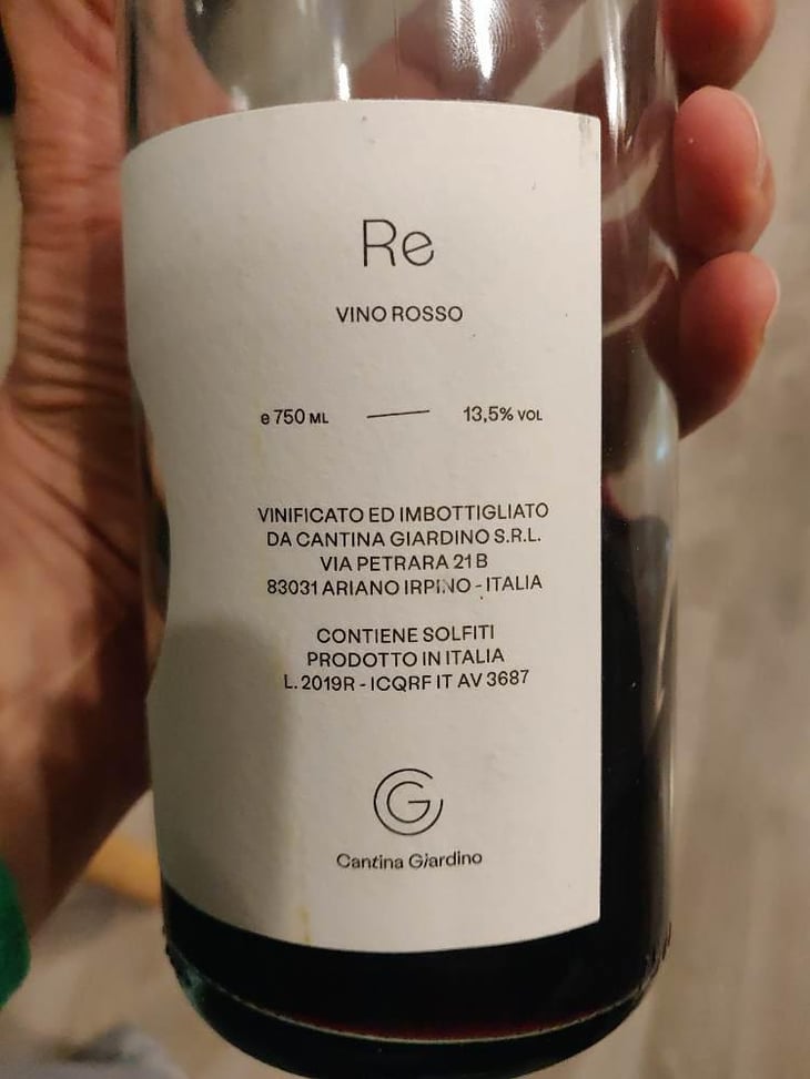 Re Rosso - Cantina Giardino - Antonio Di Gruttola & Daniela De Gruttola 