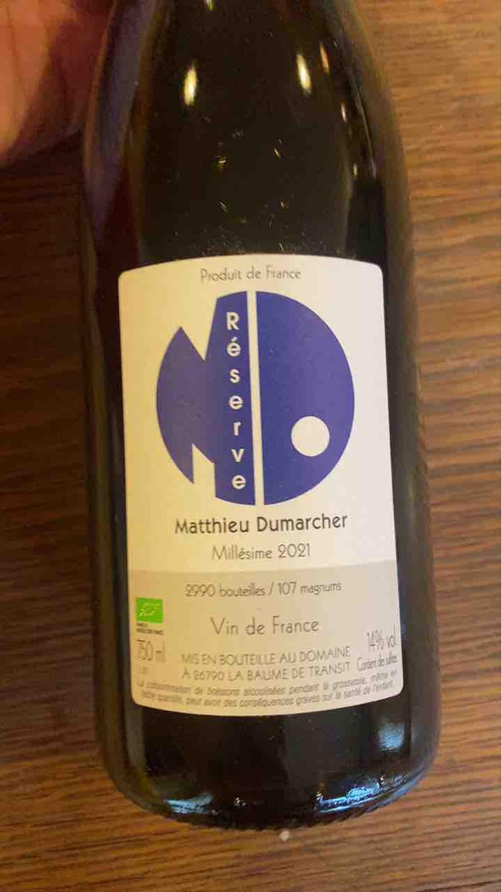 Réserve - Domaine Matthieu Dumarcher - Matthieu Dumarcher 