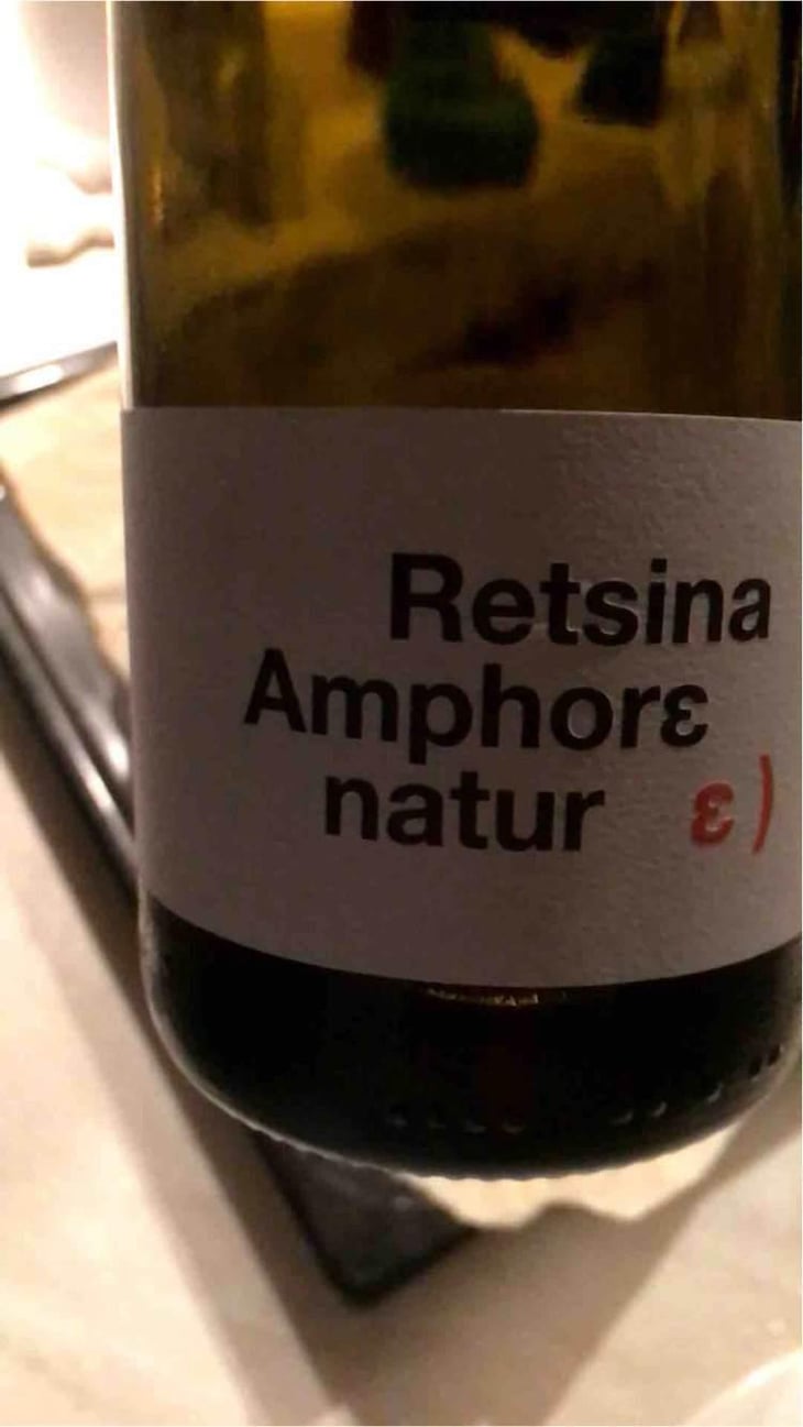 Retsina Amphore Natur - Tetramythos Winery - Τετράμυθος - Panos Papayiannopoulos, Aristos Spanos, Eustatius Spanos 