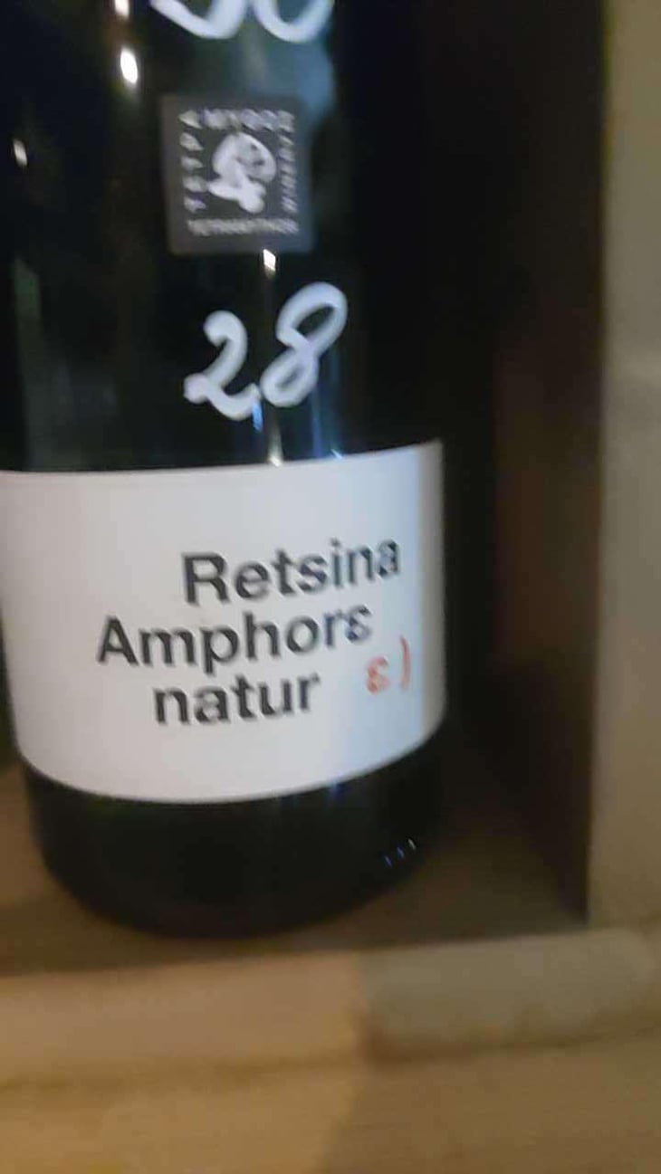 Retsina Amphore Natur - Tetramythos Winery - Τετράμυθος - Panos Papayiannopoulos, Aristos Spanos, Eustatius Spanos 