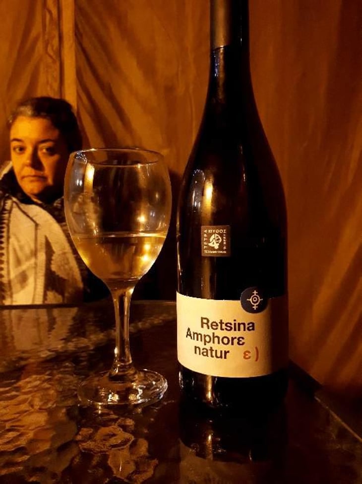 Retsina Amphore Natur - Tetramythos Winery - Τετράμυθος - Panos Papayiannopoulos, Aristos Spanos, Eustatius Spanos 
