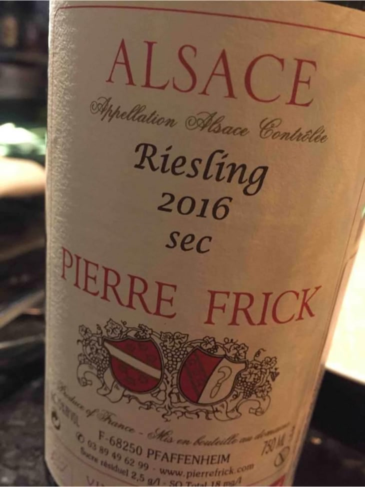 Riesling - Domaine Pierre Frick - Jean-Pierre, Chantal et Thomas Frick 
