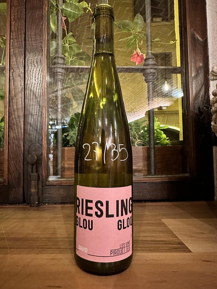 Riesling Glou Glou d'Hubert & Christian - Les Vins Pirouettes - Pierre Sanchez, Rémi Ségura & Xavier Couturier -2017