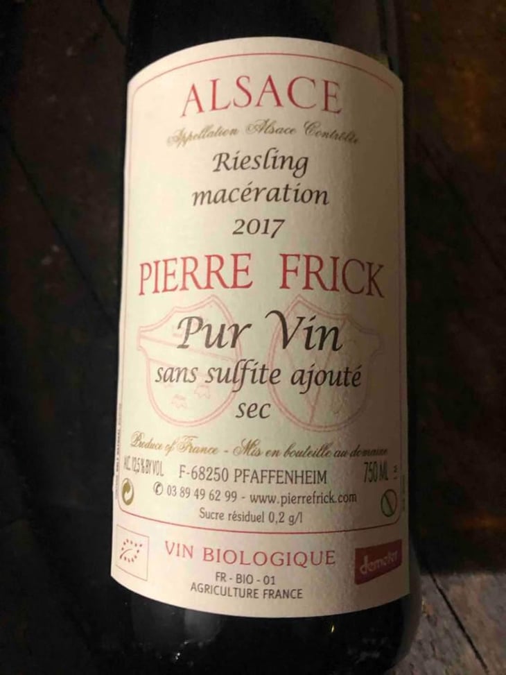 Riesling Macération - Domaine Pierre Frick - Jean-Pierre, Chantal et Thomas Frick 