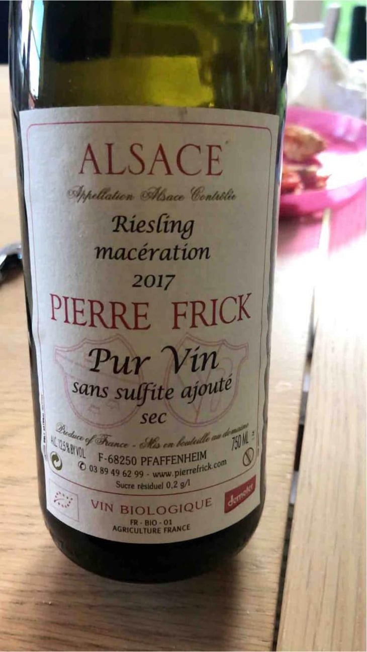 Riesling Macération - Domaine Pierre Frick - Jean-Pierre, Chantal et Thomas Frick 