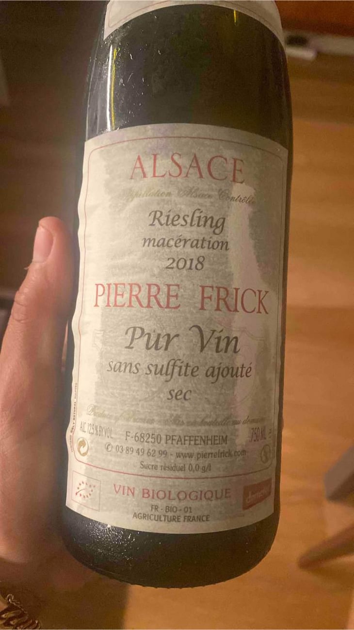 Riesling Macération - Domaine Pierre Frick - Jean-Pierre, Chantal et Thomas Frick 