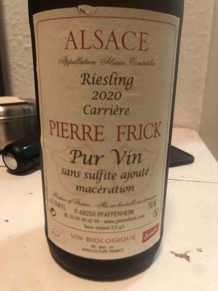 Riesling Macération "Carrière" - Domaine Pierre Frick - Jean-Pierre, Chantal et Thomas Frick 