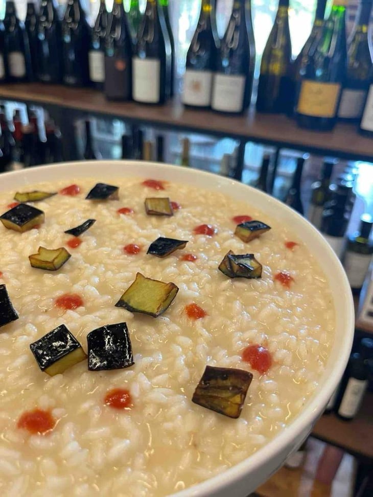 Risotto Melmzana Fritta E Goccie Di Pomodoro. - Parbleu cafè - 714212