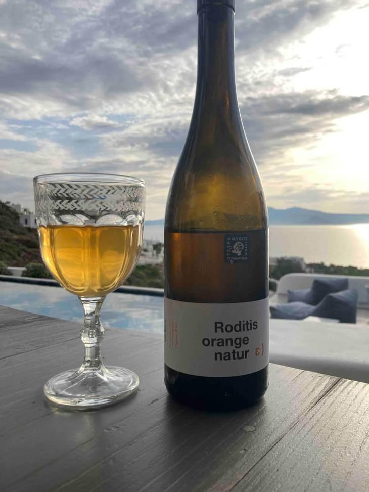 Roditis Orange Natur - Tetramythos Winery - Τετράμυθος - Panos Papayiannopoulos, Aristos Spanos, Eustatius Spanos 
