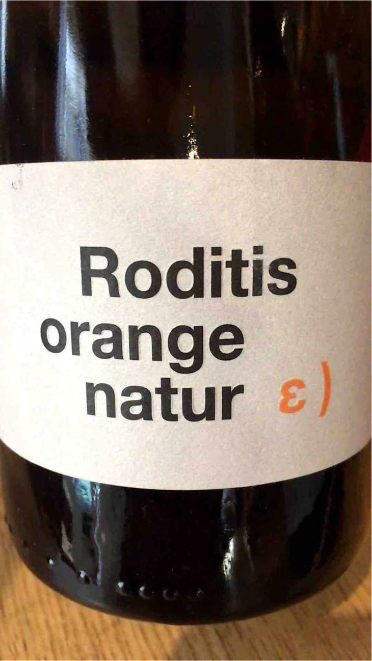 Roditis Orange Natur - Tetramythos Winery - Τετράμυθος - Panos Papayiannopoulos, Aristos Spanos, Eustatius Spanos 