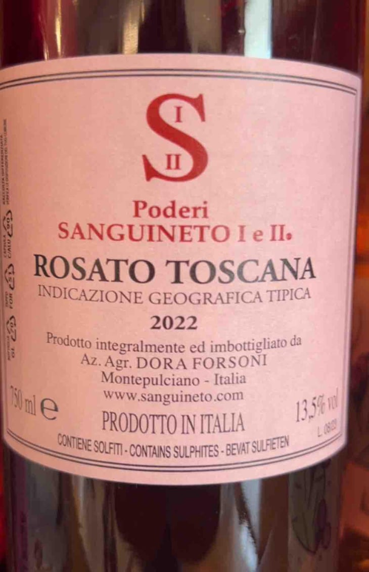 Rosato Toscana - Poderi Sanguineto - Dora Forsoni 